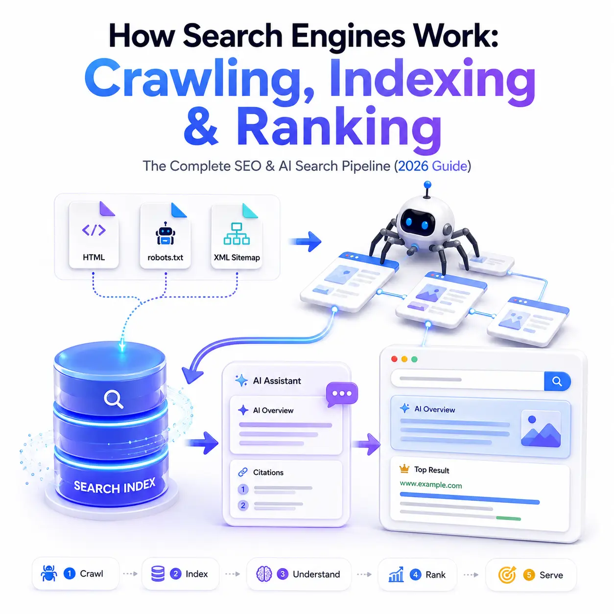 How Search Engines Work: Crawling, Indexing & Ranking Explained (2026 Guide)