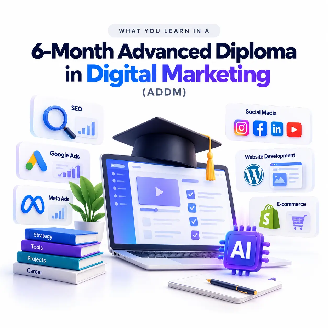 What You Learn in a 6-Month Advanced Diploma in Digital Marketing (ADDM)