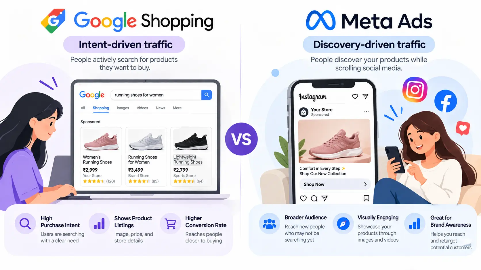 Google Shopping vs Meta Ads