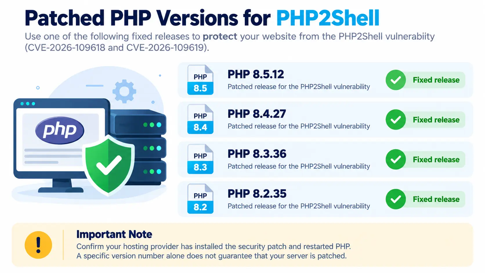 Patched PHP Versions Infographic